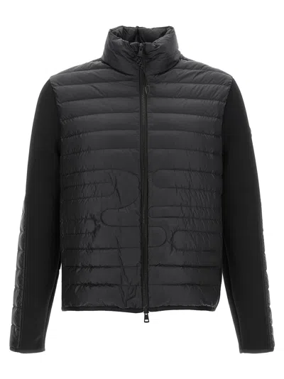 Moncler Two Material Cardigan In Black