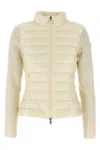 Moncler Two-material Cardigan In Neutral