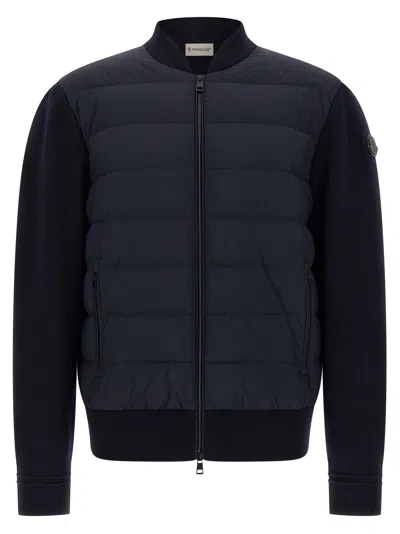 MONCLER TWO-MATERIAL CARDIGAN