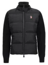 Moncler Grenoble Black Turtleneck Cardigna With Logo Application In Tech Fabric Woman In Black
