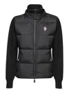 Moncler Grenoble Black Turtleneck Cardigna With Logo Application In Tech Fabric Woman In Black
