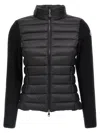 Moncler Two-material Cardigan In Black