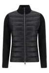 Moncler Quilted Vest-style Cardigan With High Neck And Feather Padding In Black