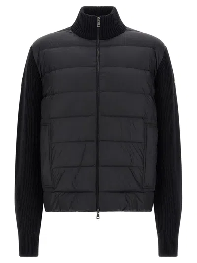 MONCLER TWO-MATERIAL CARDIGAN