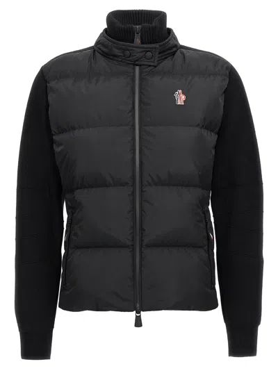 Moncler Two-material Cardigan In Black