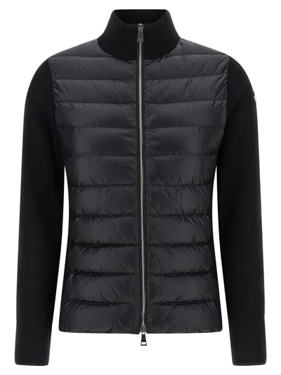 MONCLER TWO-MATERIAL CARDIGAN