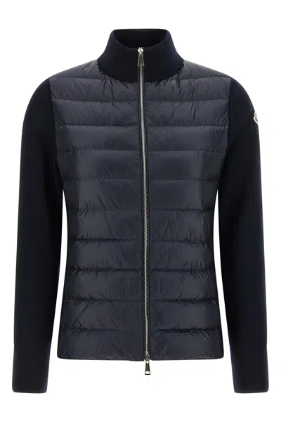 MONCLER TWO-MATERIAL CARDIGAN