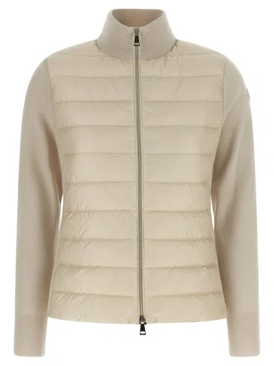 MONCLER TWO-MATERIAL CARDIGAN