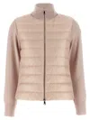Moncler Two-material Cardigan Sweaters And Cardigans Pink In Pink