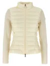 Moncler Two-material Cardigan Sweaters And Cardigans White