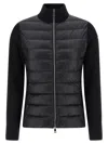 Moncler Women Nylon Down Jacket With Virgin Wool Inserts In Black