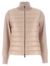 Moncler Two-material Cardigan Sweaters And Cardigans Pink In Pink