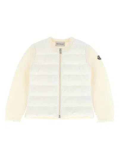 Moncler Babies' Two-material Cardigan In White