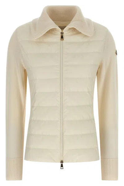 MONCLER TWO-MATERIAL CARDIGAN