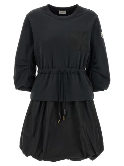 MONCLER MONCLER TWO-MATERIAL DRESS