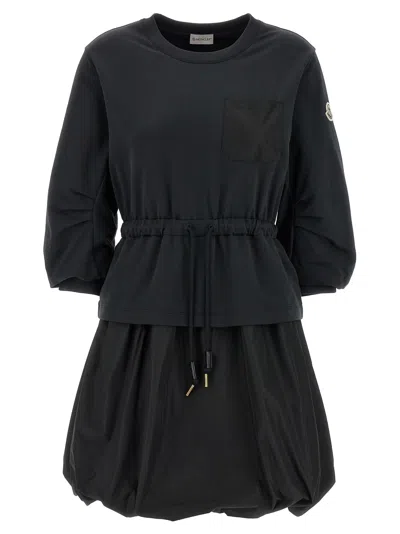 MONCLER TWO-MATERIAL DRESS