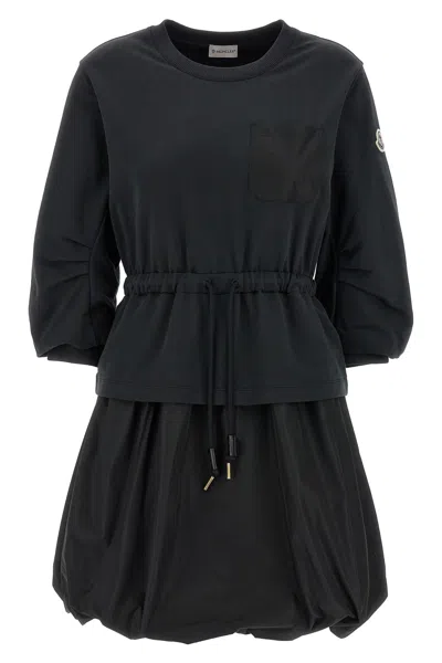 MONCLER MONCLER TWO-MATERIAL DRESS