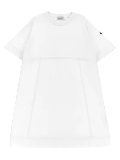 Moncler Kids' Two-material Dress In White