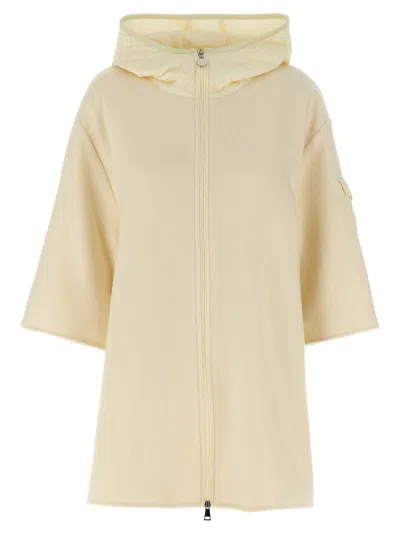 Moncler Two-material Hood Capes White
