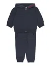 Moncler Two Piece Jumpsuit With Logo In Blue