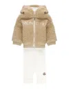 Moncler Two Pieces Set With Logo In Neutral