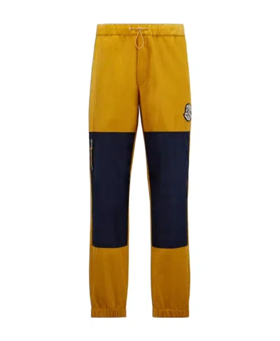 Moncler Two-tone Corduroy Track Pants In Brown