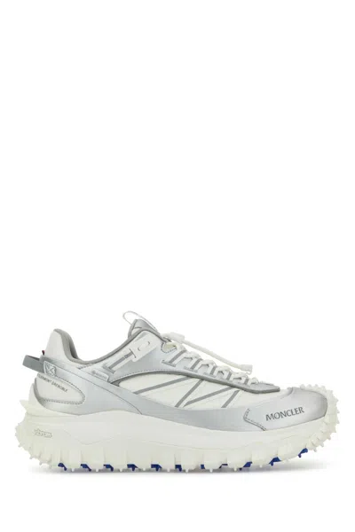 MONCLER TWO-TONE FABRIC AND LEATHER TRAILGRIP SNEAKERS