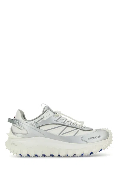 Moncler Two-tone Fabric And Leather Trailgrip Sneakers In White