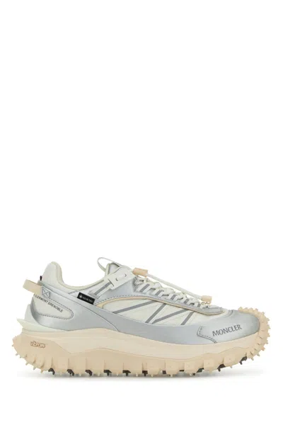 Moncler Two-tone Fabric And Leather Trailgrip Sneakers In White