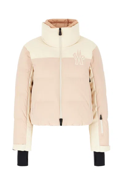 Moncler Two-tone Nylon Stennes Down Jacket In Pink White