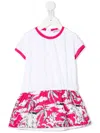 Moncler Two-tone T-shirt Dress In White