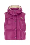 Moncler Tyrian Purple Nylon Pario Sleeveless Down Jacket In Pink