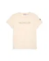 Moncler Unisex Embroidered Logo Short Sleeve Tee - Big Kid In Neutral