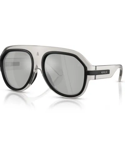 Moncler Unisex Fynder Sunglasses, Me8012u In Matte Transparent Gray