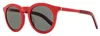 Moncler Unisex Odeonn Sunglasses Ml0291 66a Red 53mm In Multi