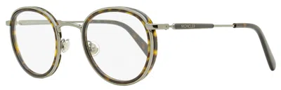 Moncler Unisex Oval Eyeglasses Ml5153 052 Gunmetal/havana 49mm In Multi