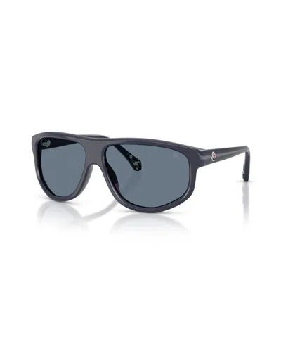 Moncler Unisex Polarized Sunglasses, Iceborne Me6033u In Shiny Dark Blue