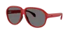 Moncler Womens Me8001 Halcyonne Aviator Acetate Sunglasses Red In Polar Dark Grey
