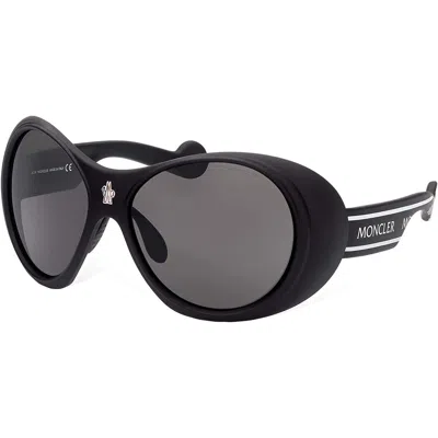 Moncler Unisex Sunglasses  Grey Oval Unisex Gbby2 In Black