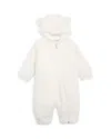 Moncler Unisex Tutina Faux Fur Hooded Coverall - Baby In White