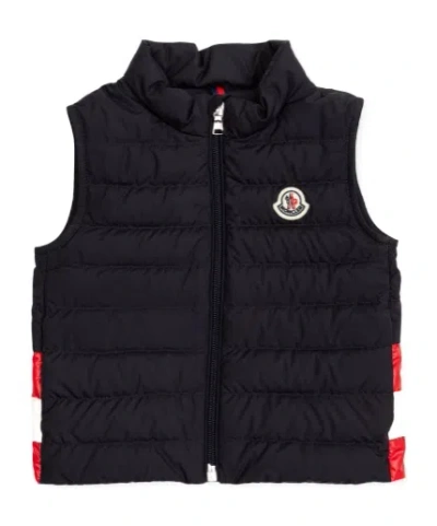 Moncler Upright Neck Down Vest In Blue