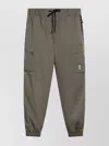 Moncler Utility Cargo Trousers Featuring Elastic Cuffs And Waistband In Gray