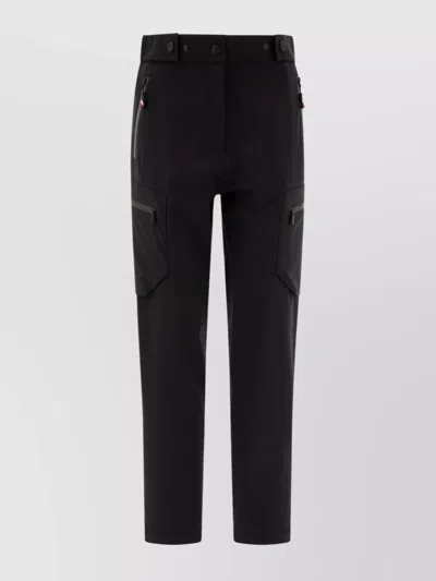 Moncler Utility Cargo Trousers With Button And Zip Accents In Gold