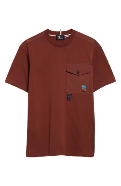 Moncler Utility Pocket Heavy Cotton Jersey T-shirt In Hot Chocolate