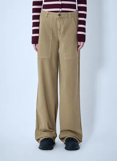 Moncler Utility Wide-leg Trousers In Brown