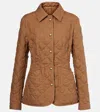 Moncler Uzes Quilted Leather-trimmed Linen Jacket In White