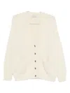 Moncler V-neck Cardigan In Neutral