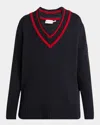 Moncler Wool Blend Sweater With Stripe And Patch