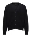 Moncler V-neck Wool Cardigan In Black