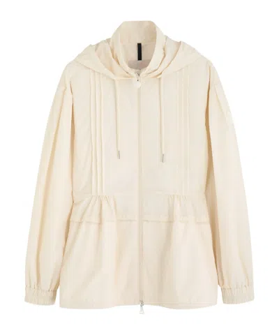 Moncler Vabre Pintuck Shell Jacket In Neutral